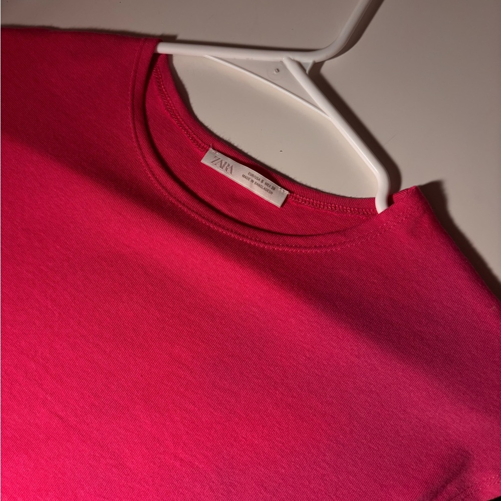 Zara Bright Pink Crewneck Tee